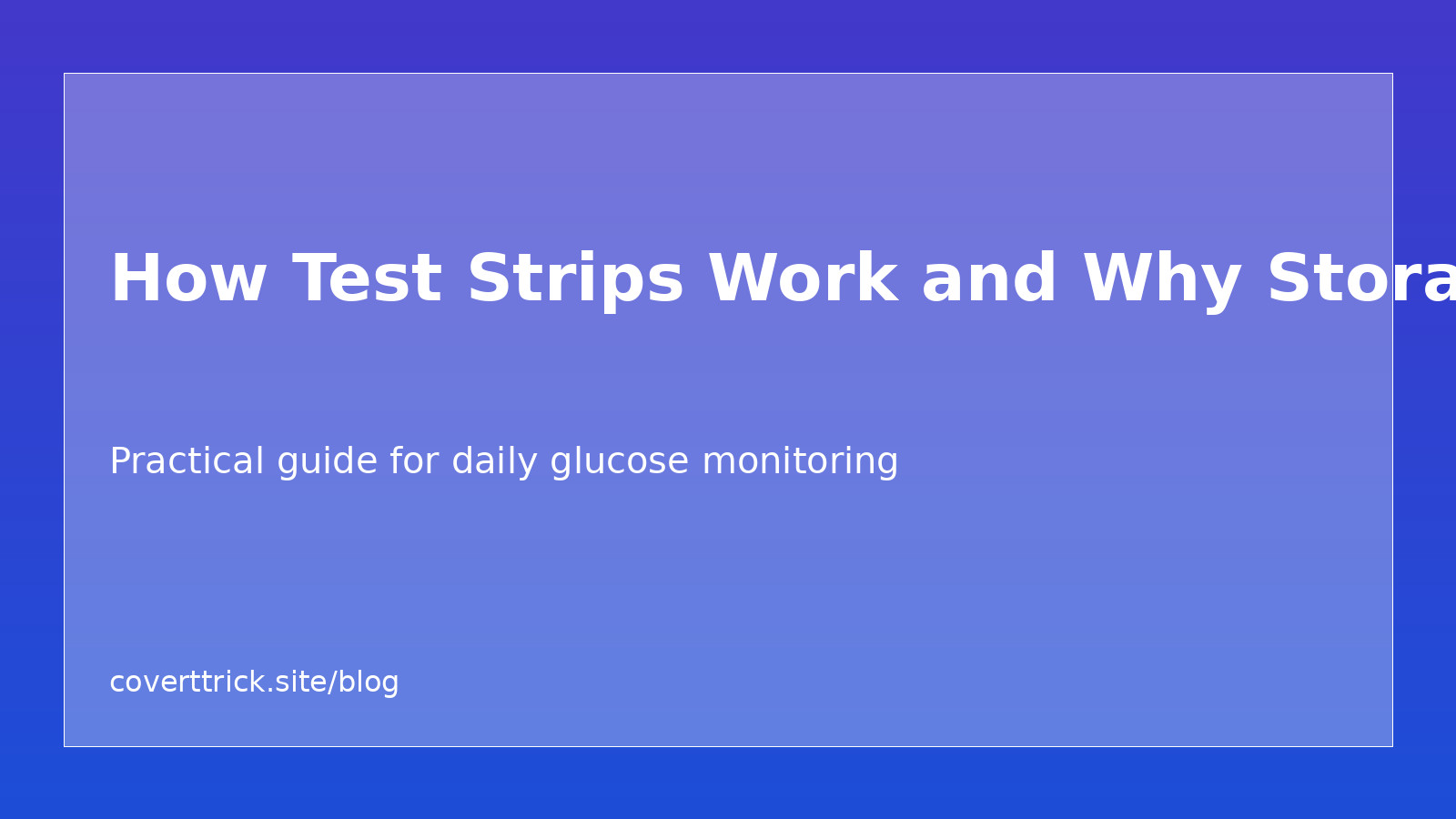 How Test Strips Work and Why Storage Matters article image